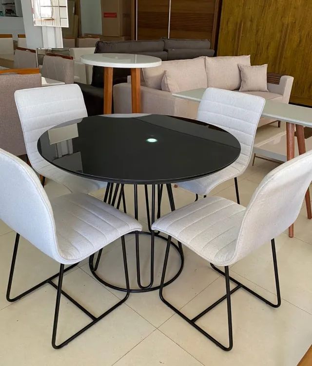 Oferta Wow! Mesa Jantar Redonda All Black NOVA! (Pronta entrega)