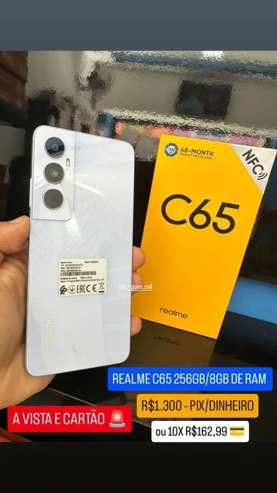 REALME C65 256GB/8 RAM - LACRADO COM 1 ANO DE GARANTIA 