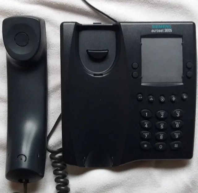 Aparelho de telefone fixo, marca Siemens, modelo Euroset 3005, cor grafite, 