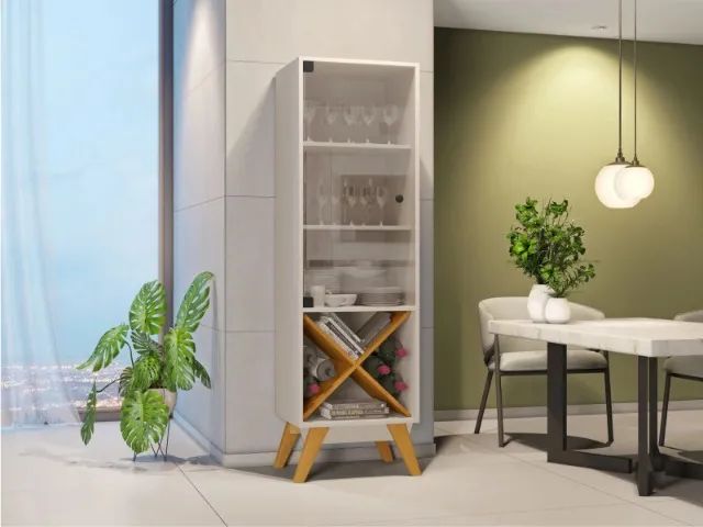 Cristaleira 1Porta Vidro C/Adega Pés Retrô. São Produtos Novos Direto da Fábrica. - Foto 2