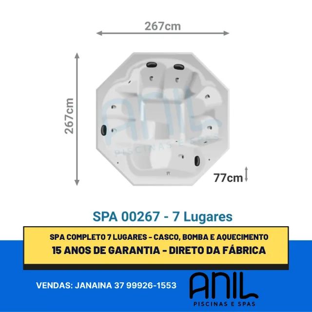JA - Spa 7 lugares com bomba e aquecimento - Anil Piscinas - Foto 2