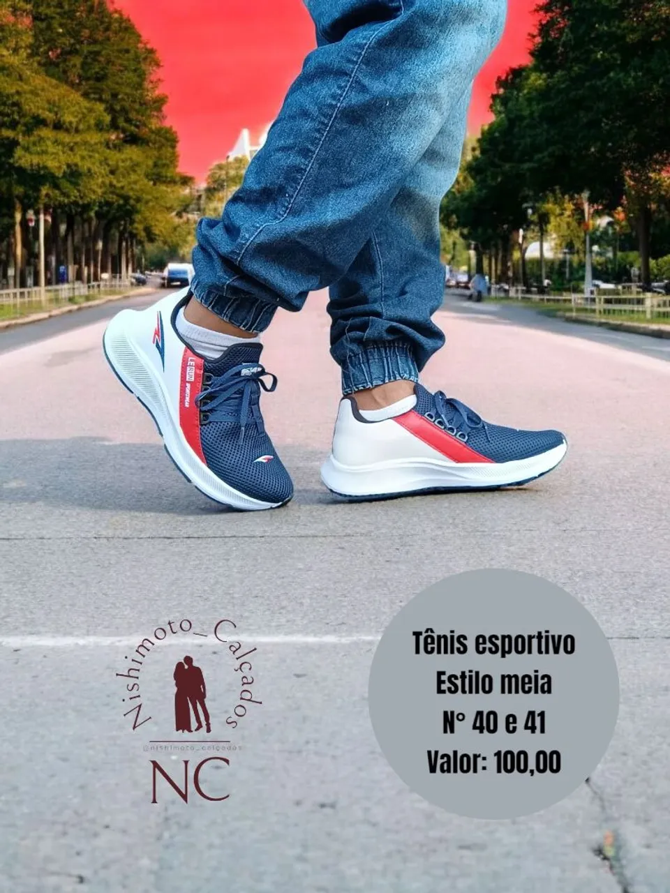 Tênis Esportivo Estilo Meia - N° 40, 41 e 42