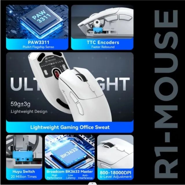 Mouse Gamer Attack Shark R1 - Foto 5