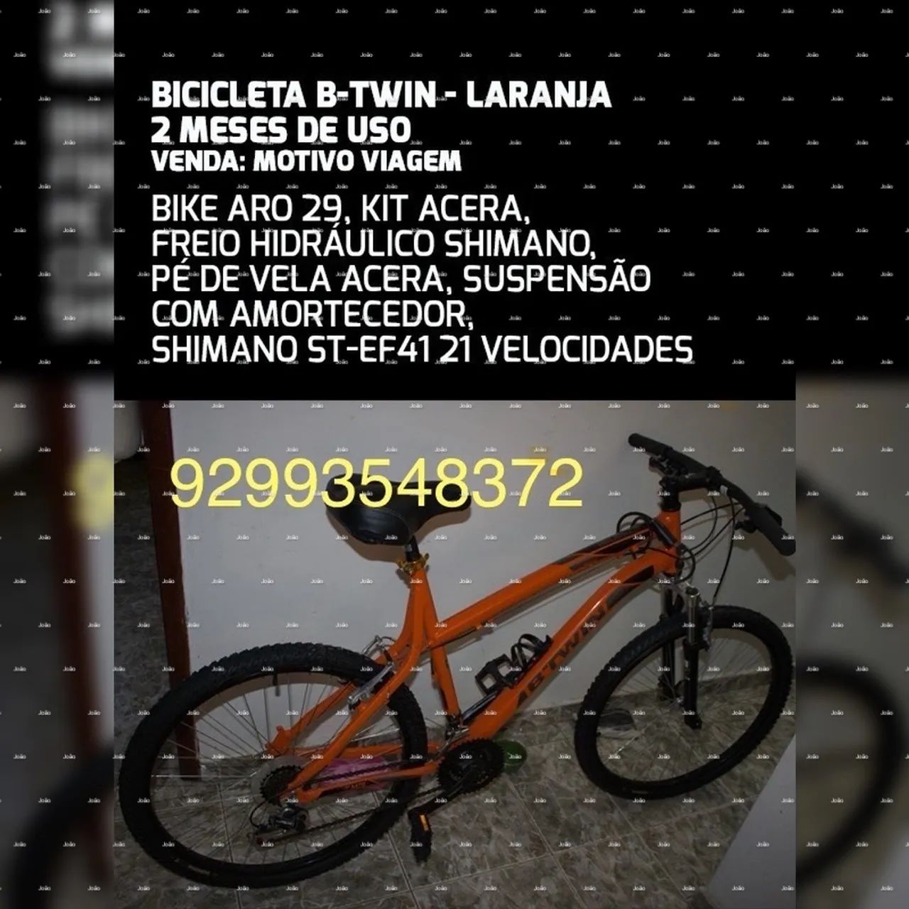 Bicicleta B-Twin Aro 29 Laranja - 2 Meses de Uso