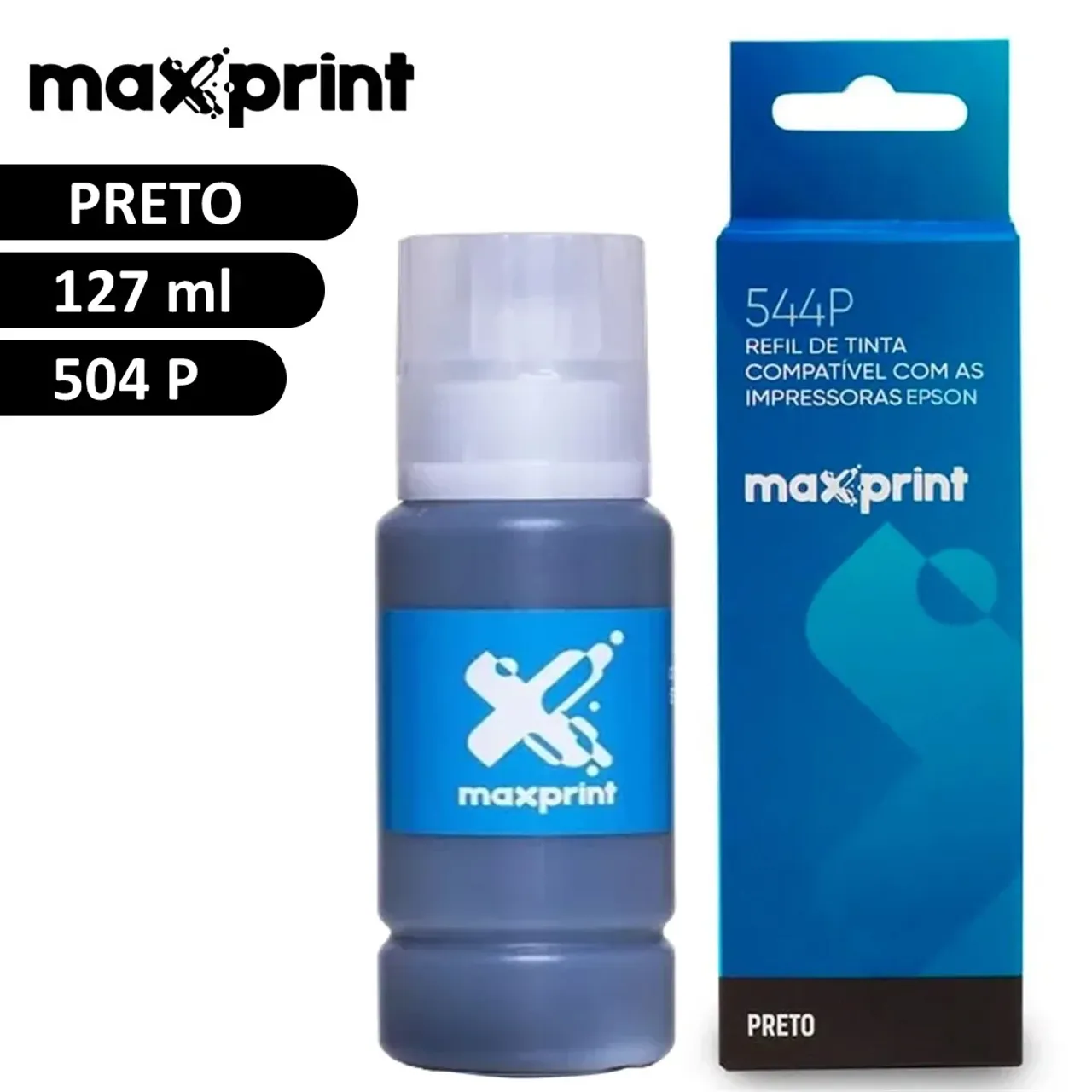 Tinta de Impressora Epson 504 Preto Compatível L4150 L4160 L6171 L6161 L6191 - Maxprint