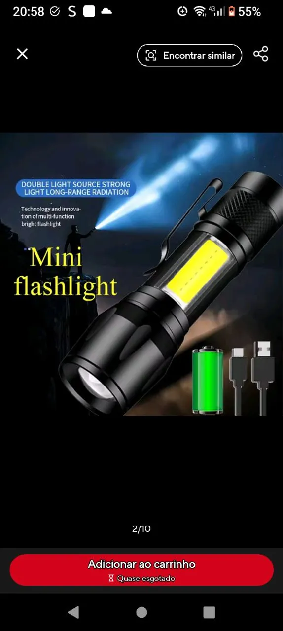 Mini Lanterna LED Multifuncional - Super Brilho!
