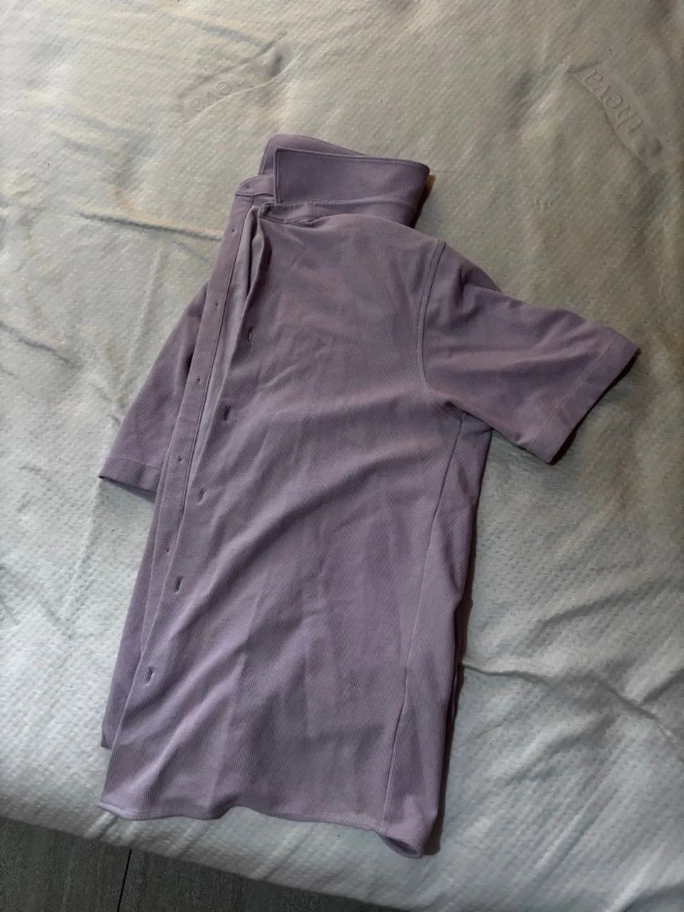 Camisa Zara  Manga Curta Lilás - Foto 2
