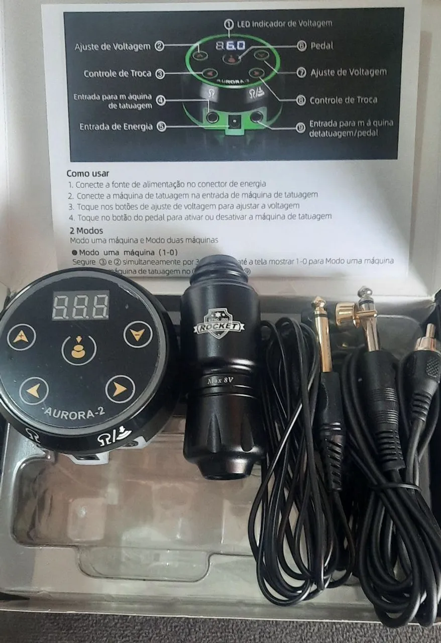 Kit Máquina de Tatuagem + Fonte