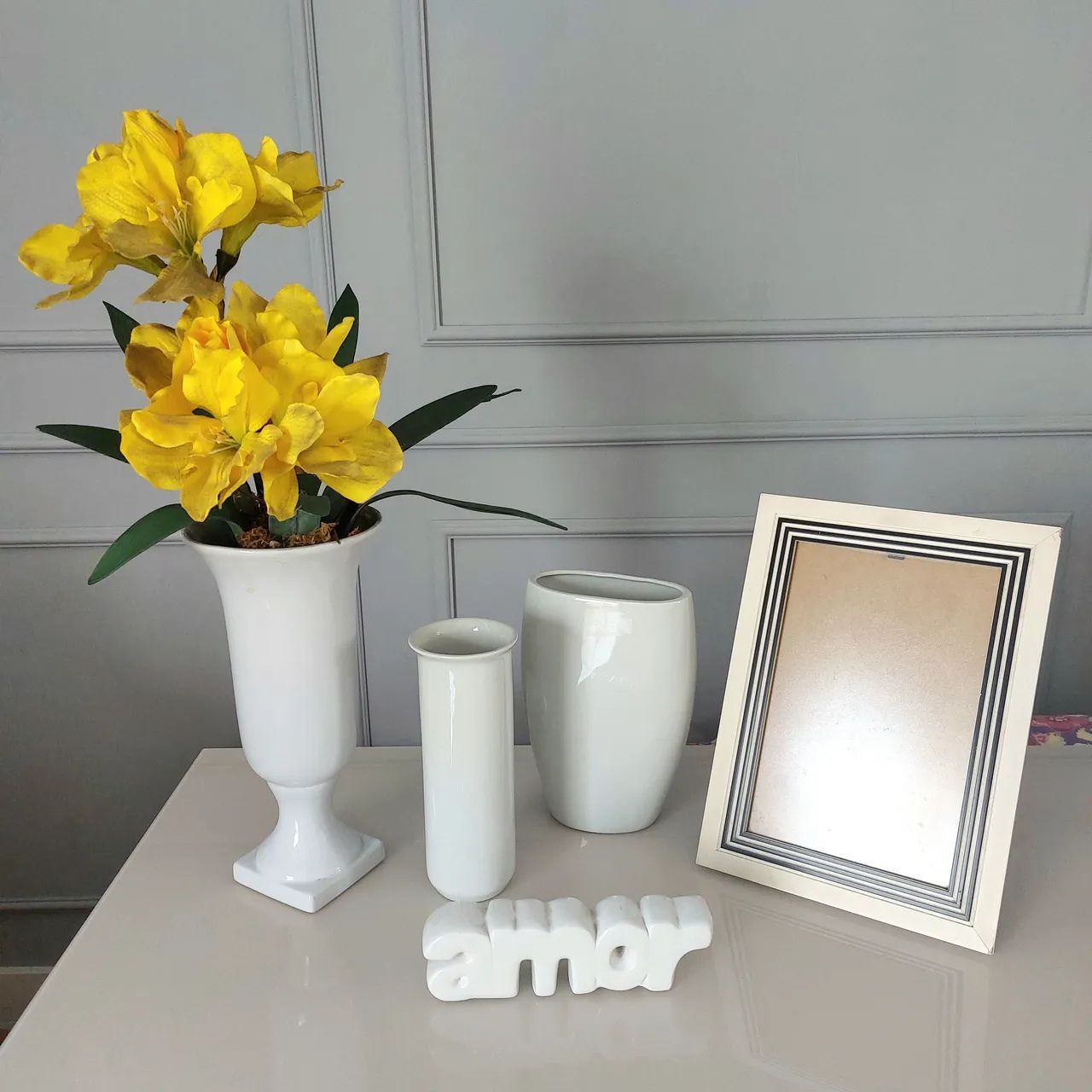 Conjunto de Vasos Decorativos em Cerâmica