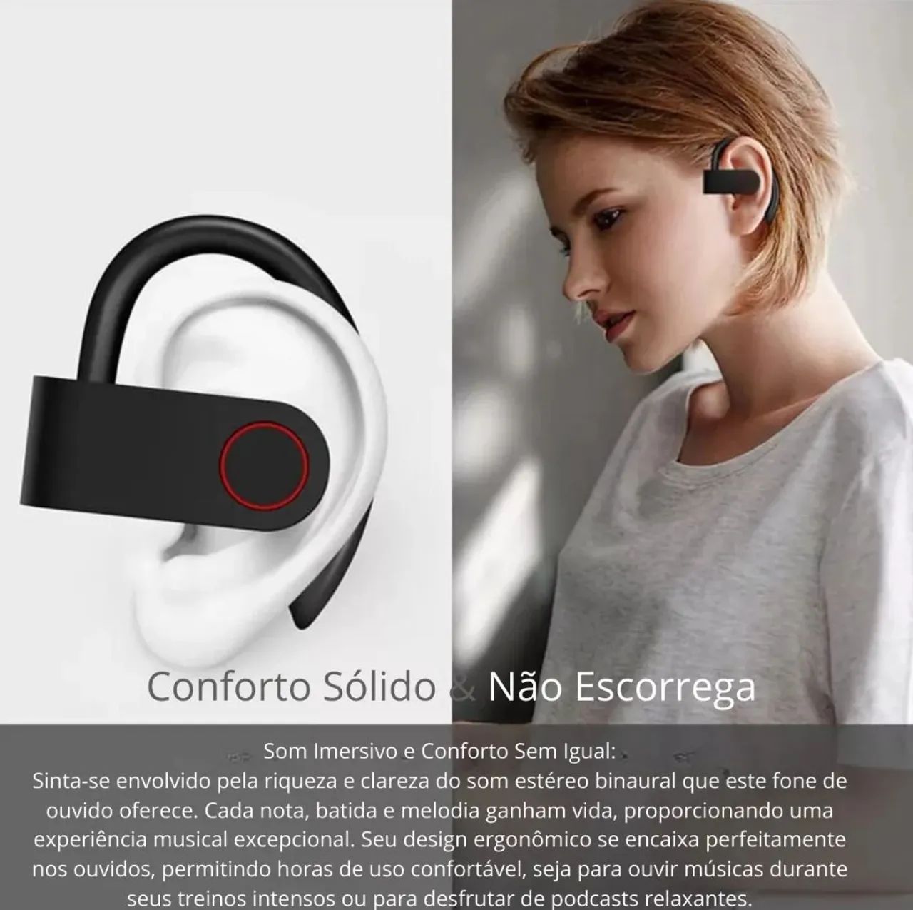 Fone de ouvido bluetooth Altomex com gancho academia motoqueiro - Foto 6