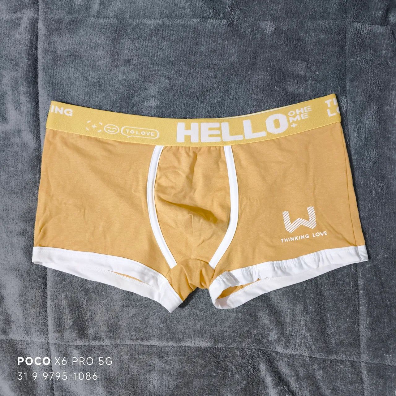 Cueca Boxer Amarela com Detalhes