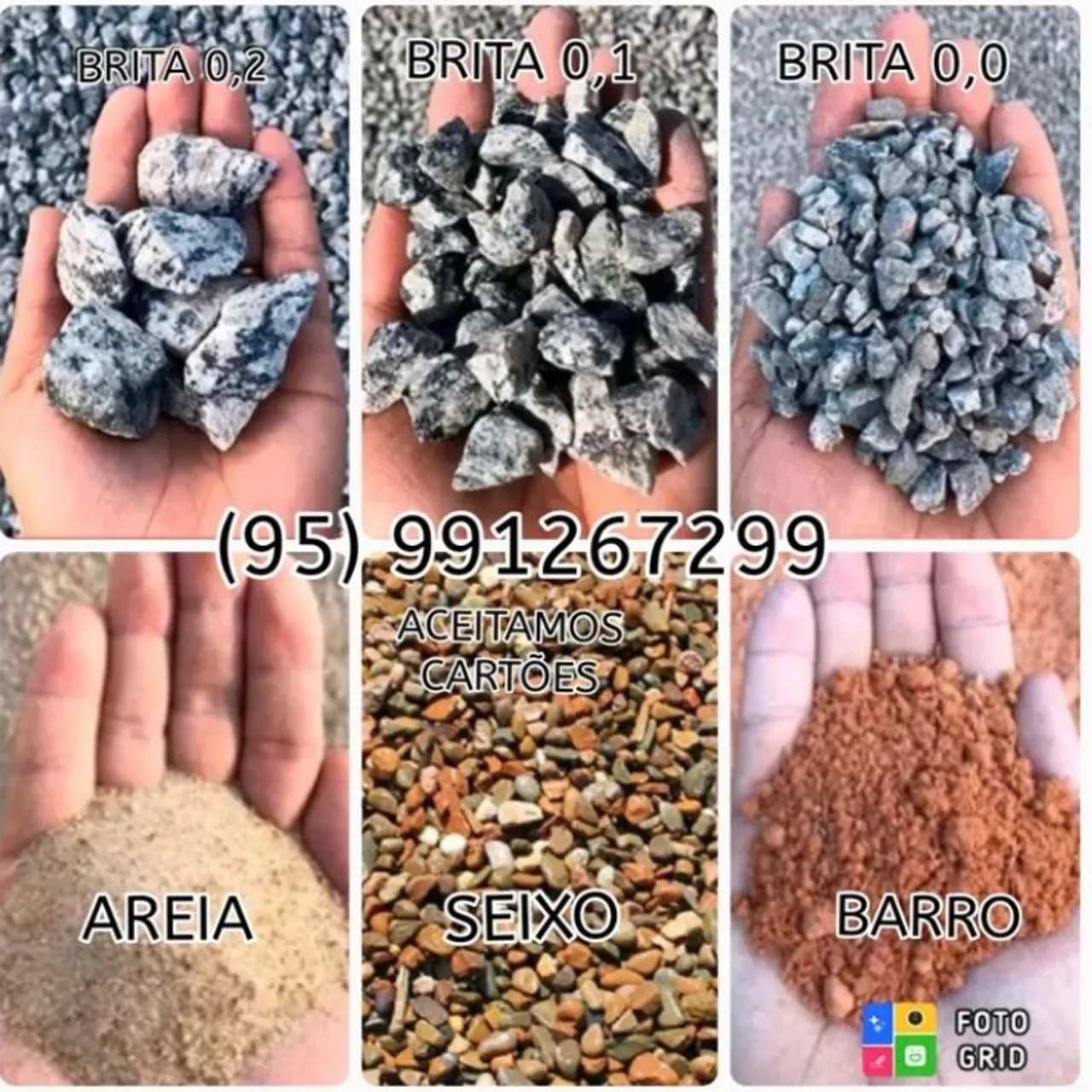 Promoção de barro,seixo,areia e brita