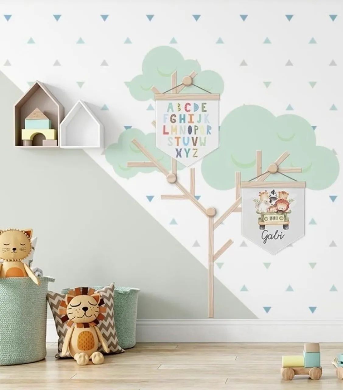 Cabideiro e Decoração de Parede Infantil - Árvore de Madeira pinus - Foto 2