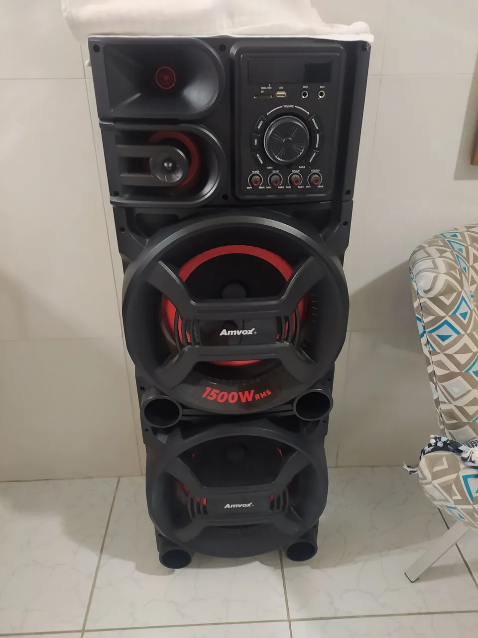 Caixa de Som Amvox 1500W RMS