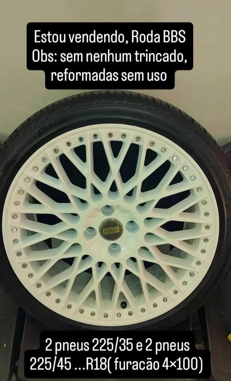 Rodas BBS aro 18, sem trincados, não foi usadas depois da reforma, 3 pneus bons .