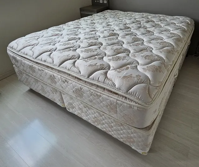 Cama Box + Colchão Castor Queen Silver Star oneside 158x198x64