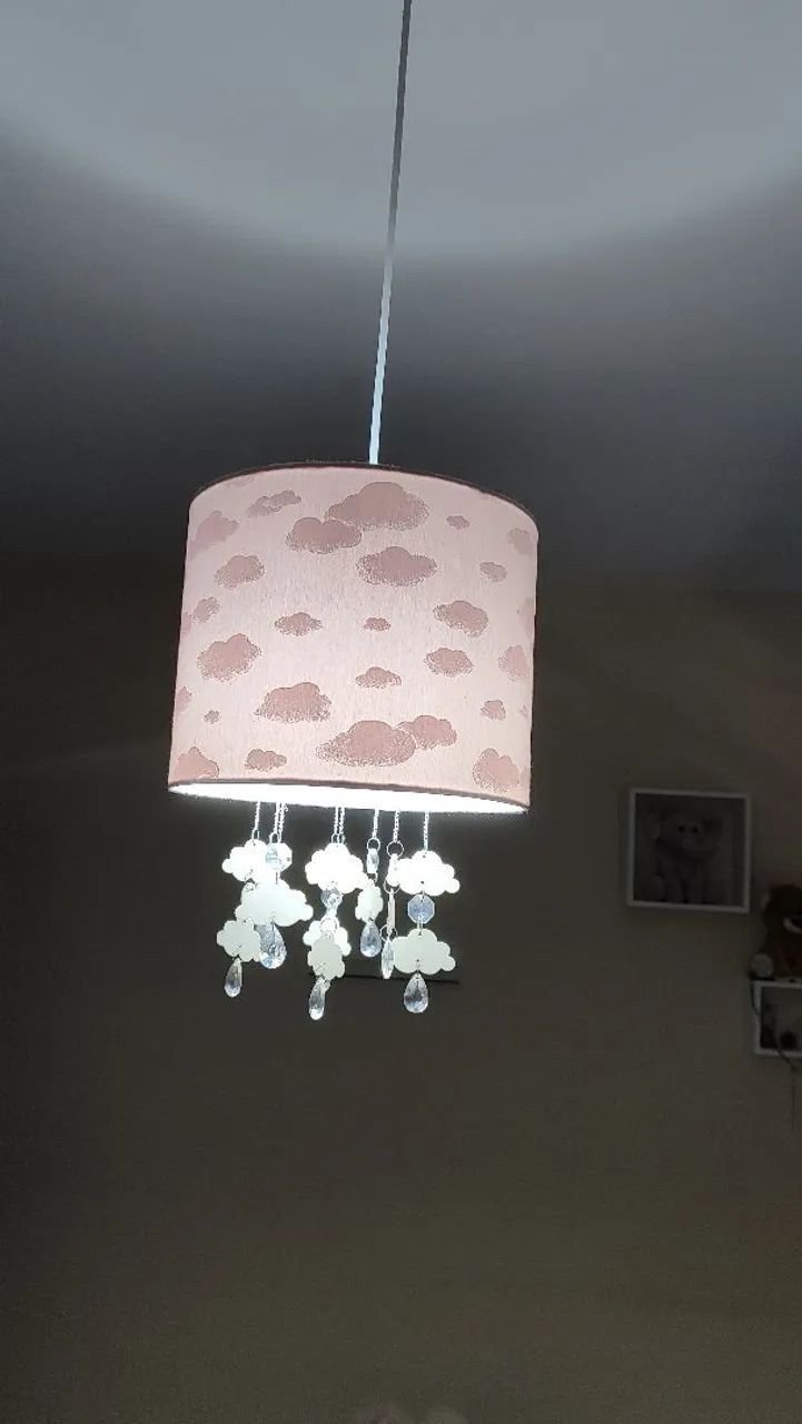 Lustre Nuvem Infantil com Cristais