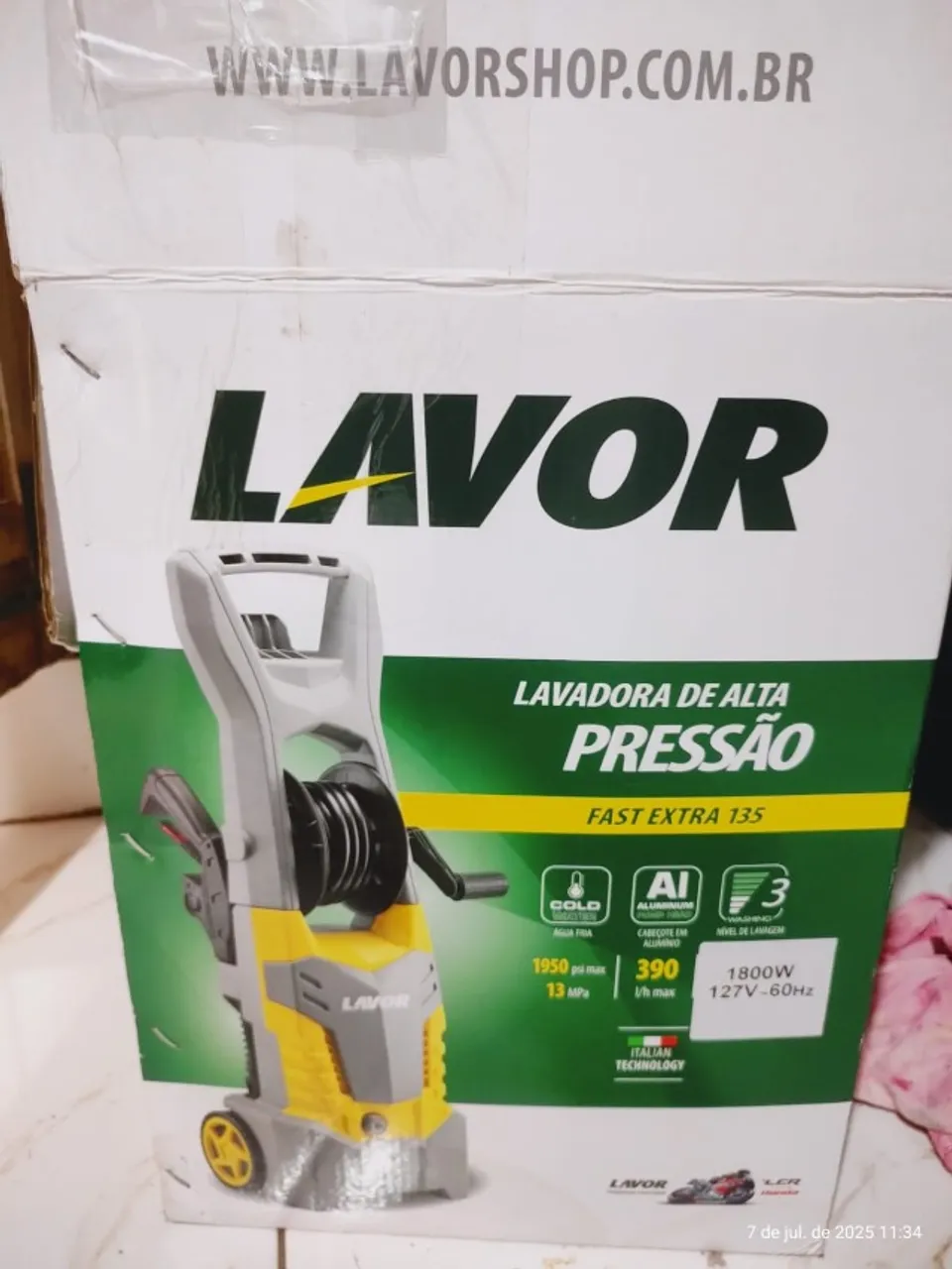Vendo Por R$ 500,00 Lavadora de Alta Pressão Lavor Fast Extra 135 -1800W. Aceito Proposta.