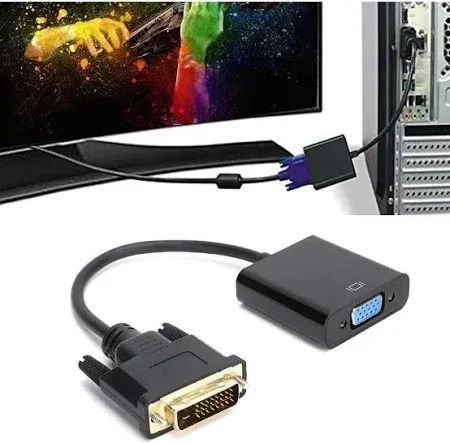 Cabo Adaptador Dvi Para Vga 1080p Cabo Dvi Para Vga 