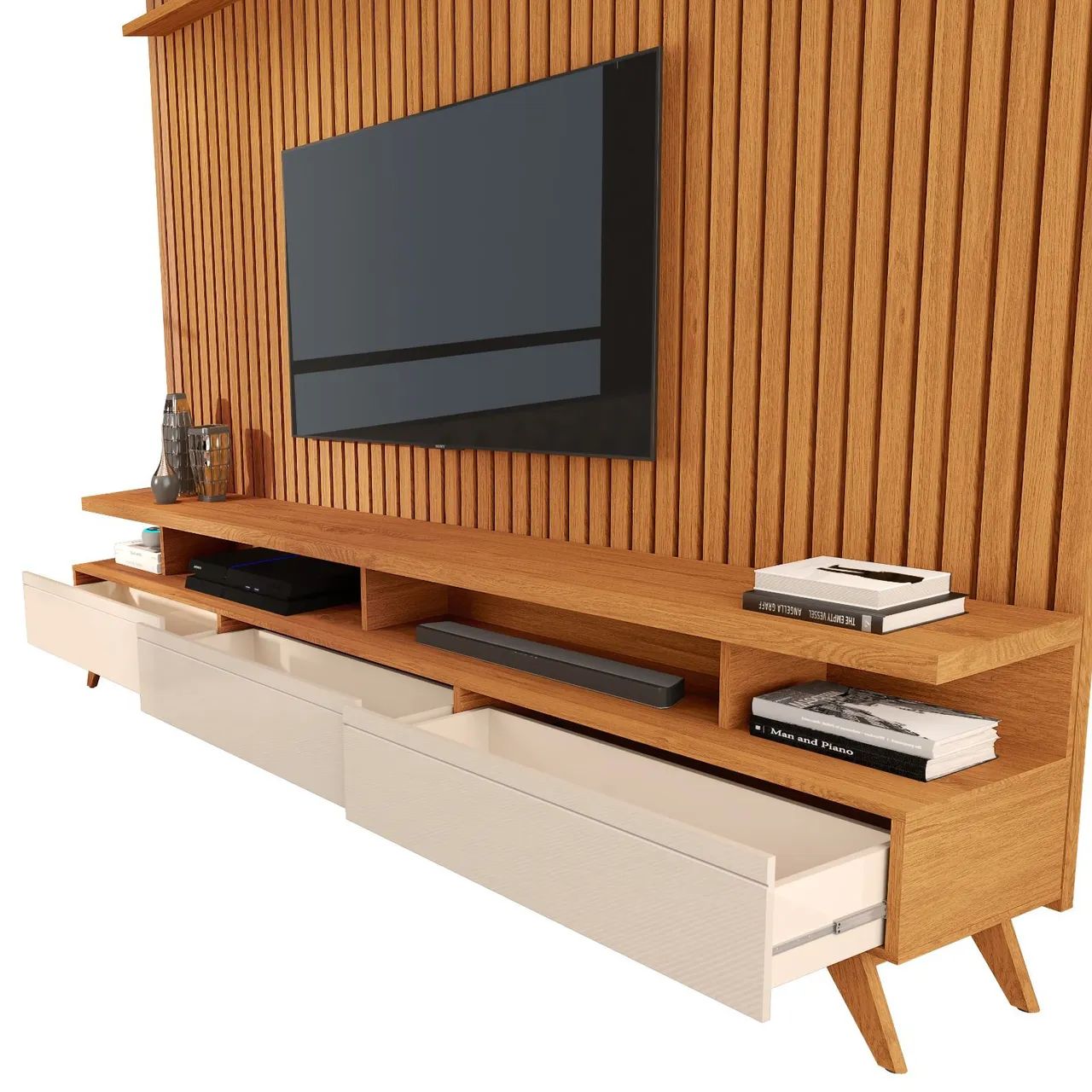 Painel ripado+ rack