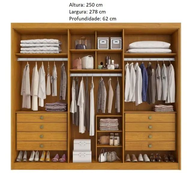 Guarda Roupa 6 Portas 8 Gavetas 100% MDF Novo Varios Modelos - Foto 2