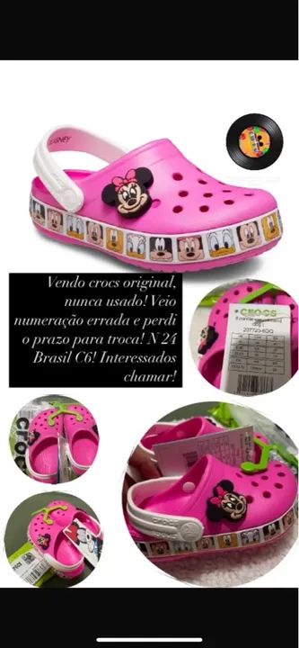 Sandália Crocs Minnie Mouse Infantil Rosa - Foto 4