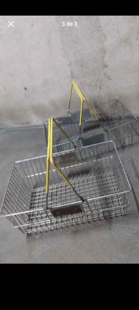Cestinha de mercado Antigo de Metal - Foto 3