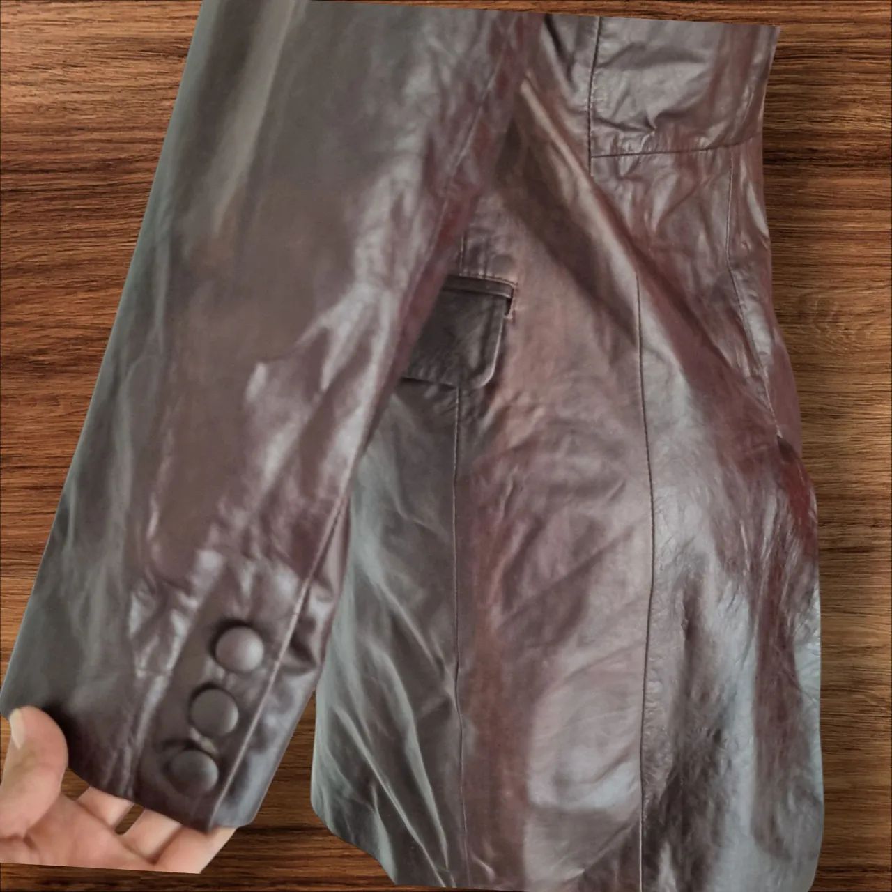 Casaco de couro feminino P - Foto 2