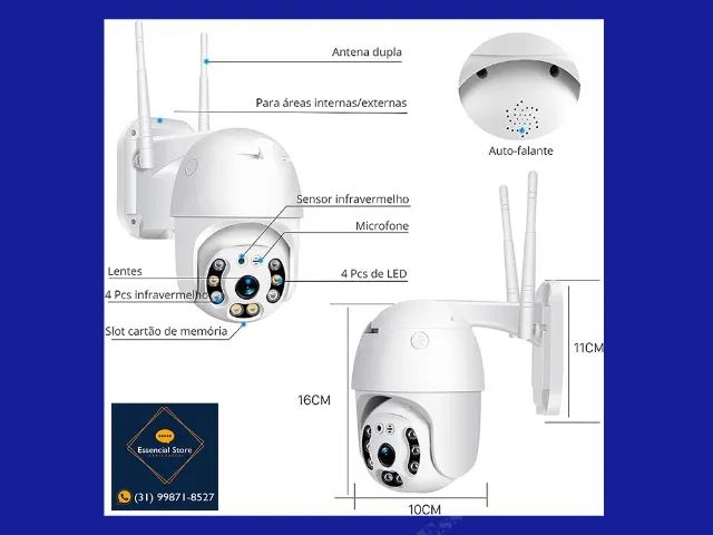 Câmera de Segurança Wifi IP a Prova Dagua Visão Noturna Câmera de Vigilança - NOVA! - Foto 5