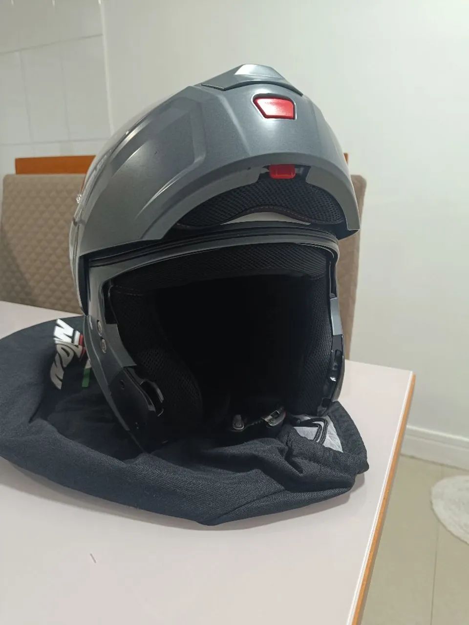 Capacete Nolan N90-3 Cinza Fosco 60 - Foto 3