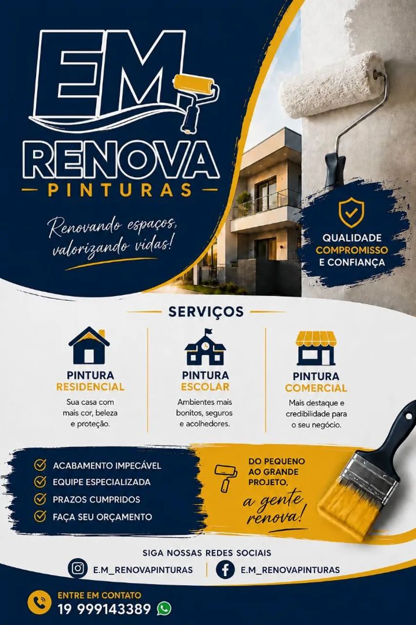 Pintor residêncial em Piracicaba e região/E.M renova pinturas 