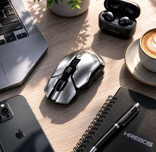 Mouse Gamer Cronos Hrebos Bluetooth Wireless 8000 dpi sem fio - Foto 3
