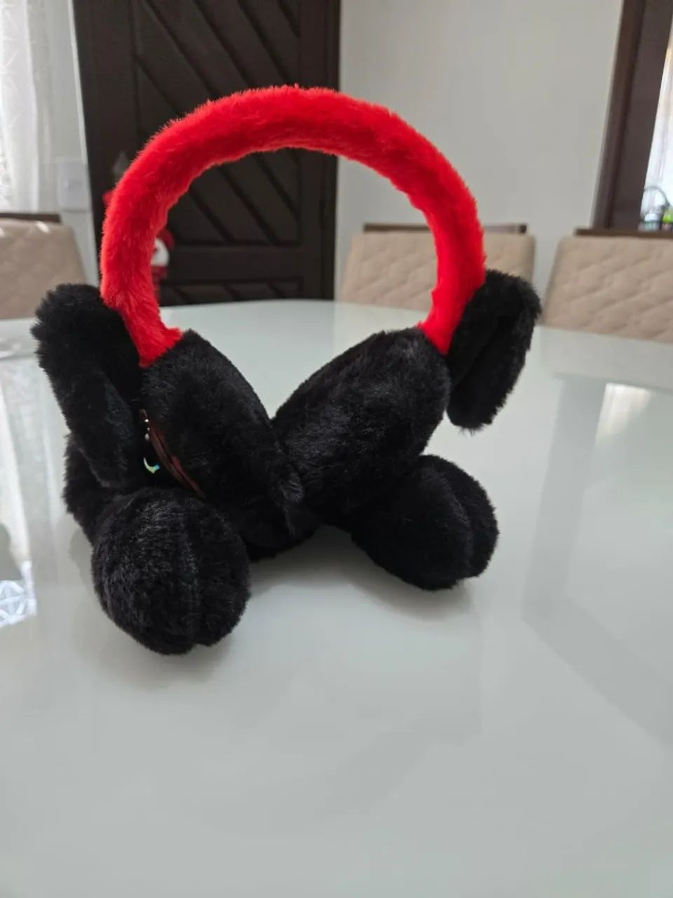 Protetor de Orelhas Urso Pelúcia Com Luzes Infantil