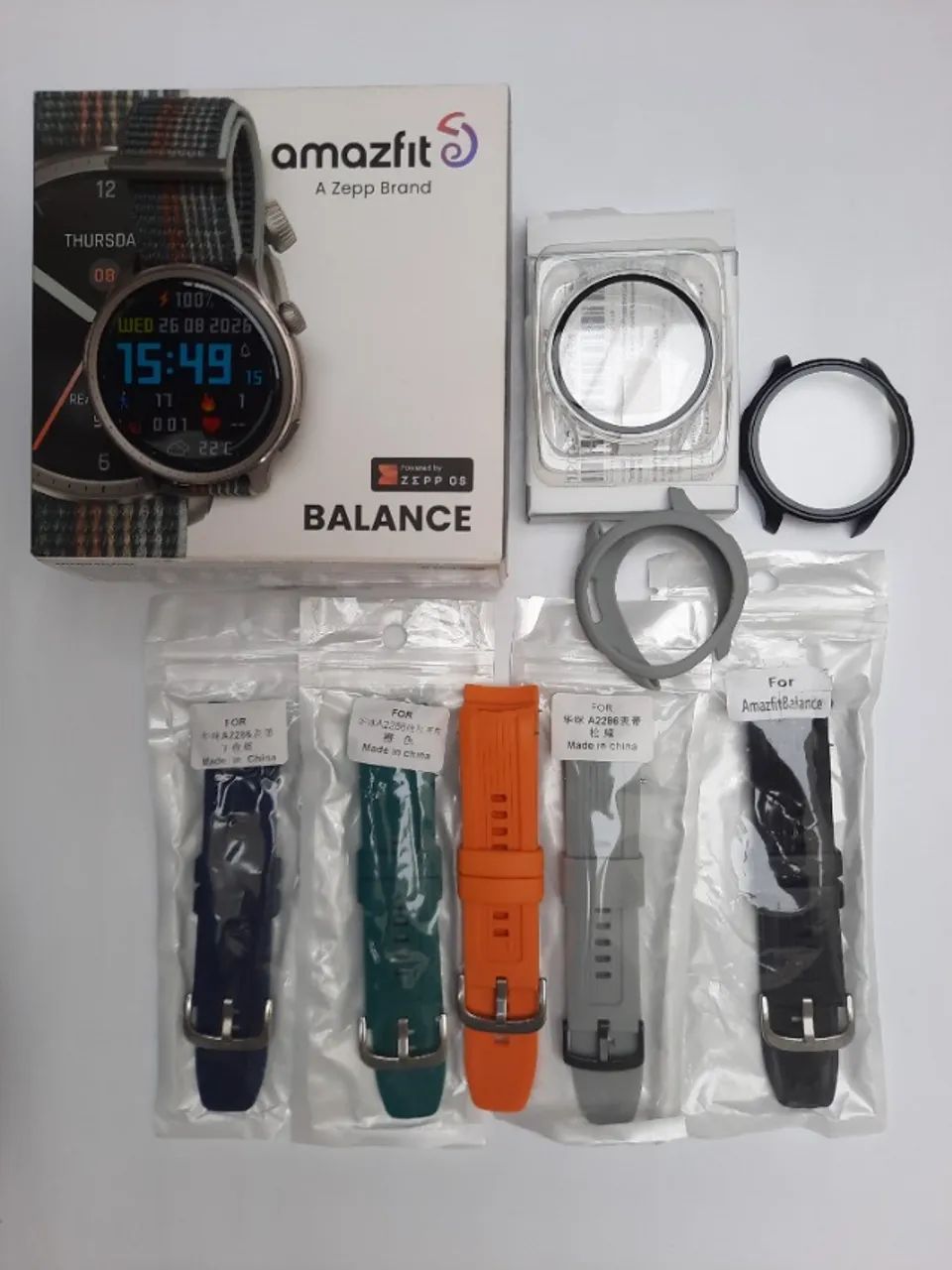 Amazfit Balance cinza + case + pulseiras 