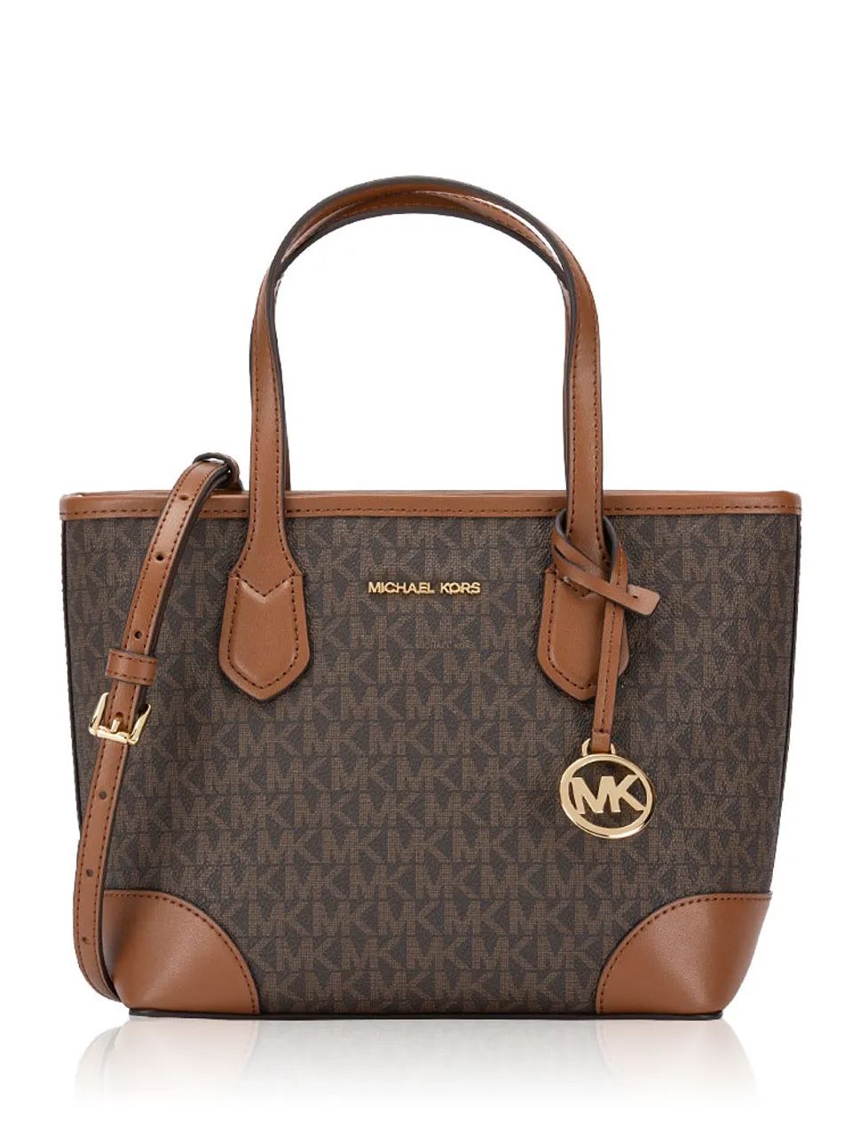 Kit Michael Kors Eva XS + Carteira Original - Brown - Lacrado