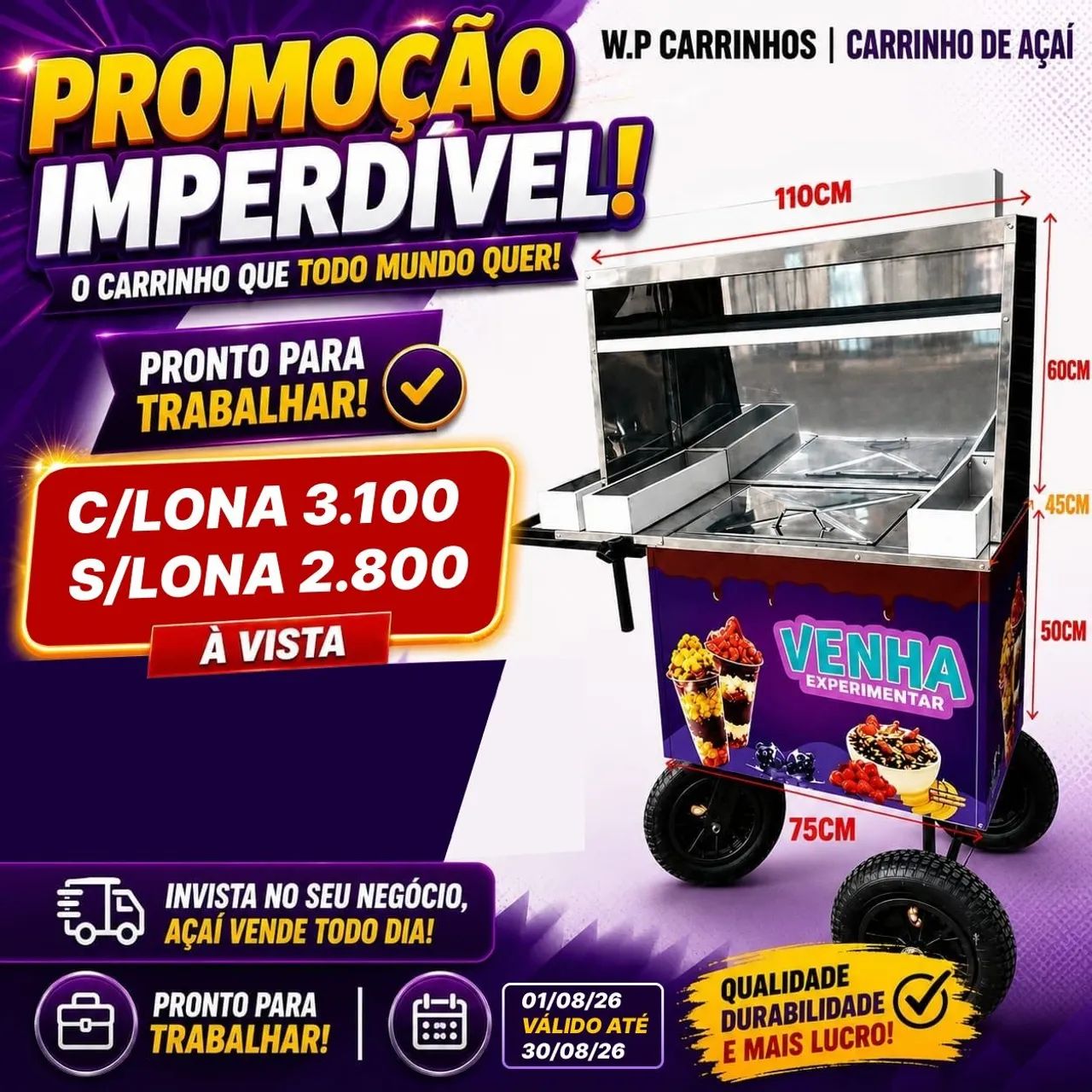 Carrinhos de açaí  - Foto 4