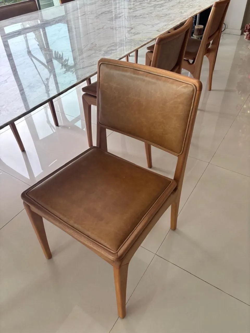 Mesa de jantar luxo tampo de mármore  - Foto 4