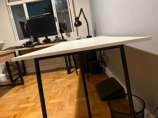 MESA DE ESCRITÓRIO ESCRIVANINHA OPPA 180X80 MM CAVALETES BRANCA - Foto 5