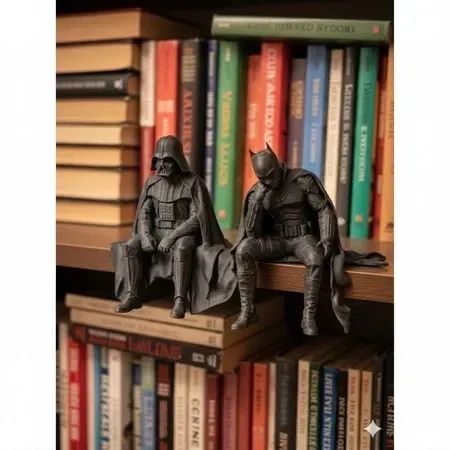 Action Figure Estátuas Batman e Darth Vader Sentados / Decoração Geek e Colecionável