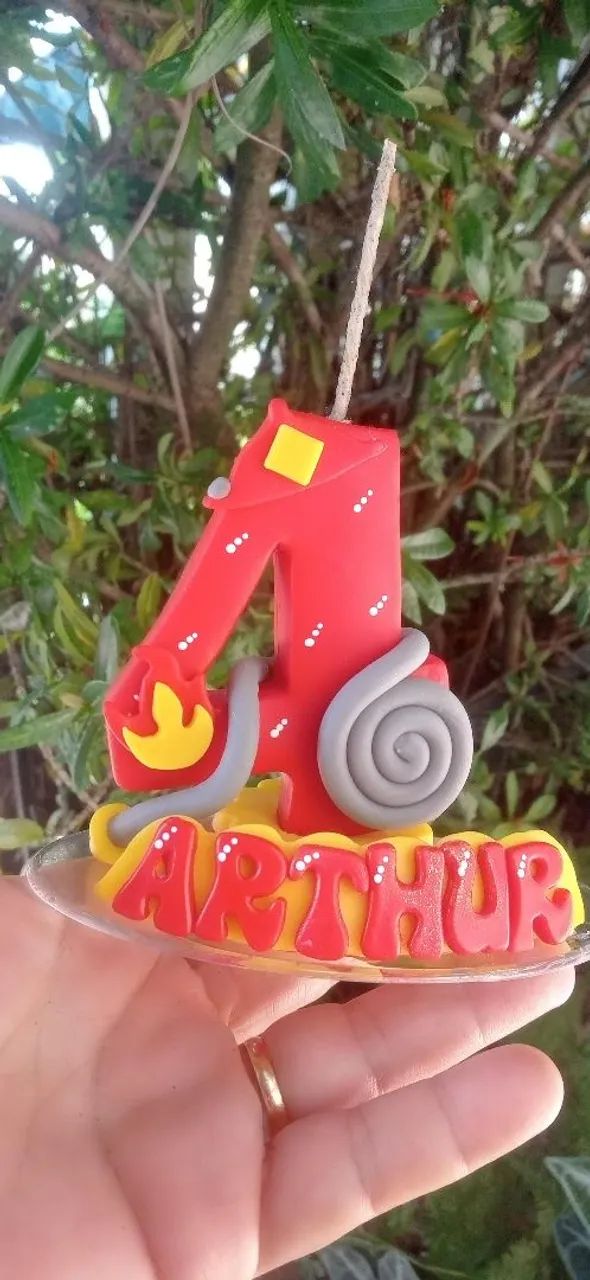 Vela Personalizada Bombeiros em Biscuit  - Foto 3