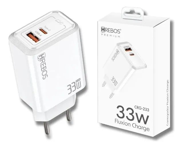 Fonte Carregador Turbo Pd 33w 1x Usb Tipo C + 1x Usb A