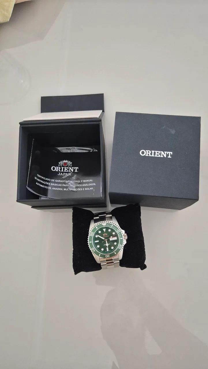 Relógio Orient Masculino Automático Verde F49ss027nh E1sx - Foto 4