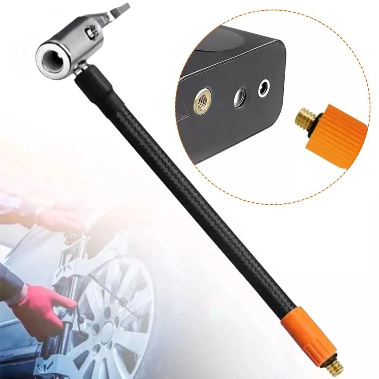 Mangueira Para Mini Compreensor de ar Portátil com Rosca M6  - Foto 3