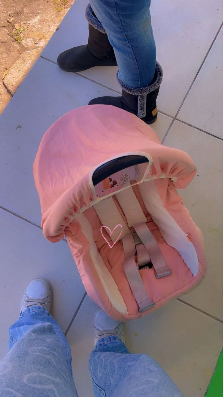 Bebê conforto de bebê Rosa - Foto 4