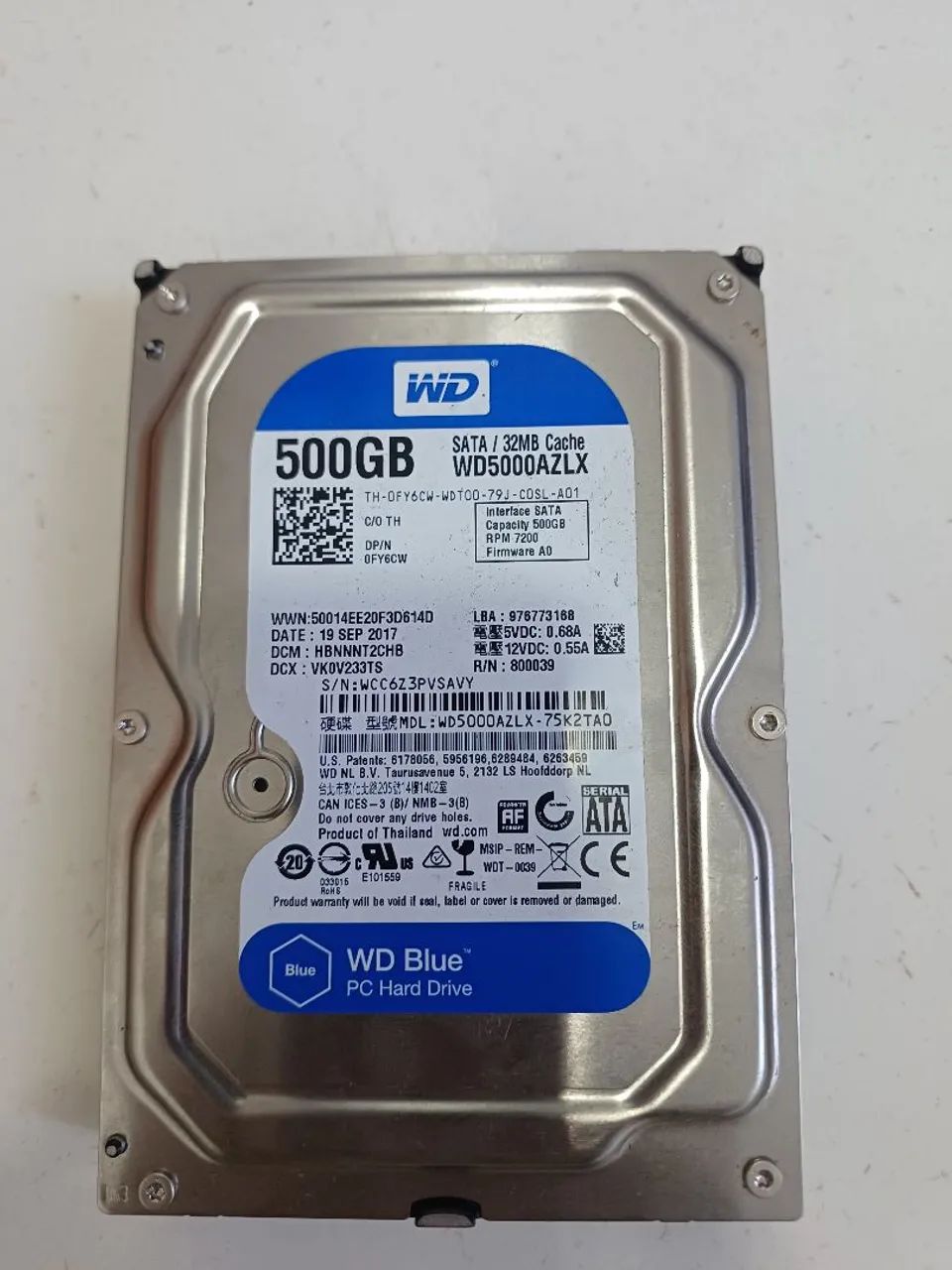 Hds wd e seagate 500gb CPUs cftv dvr nvr 