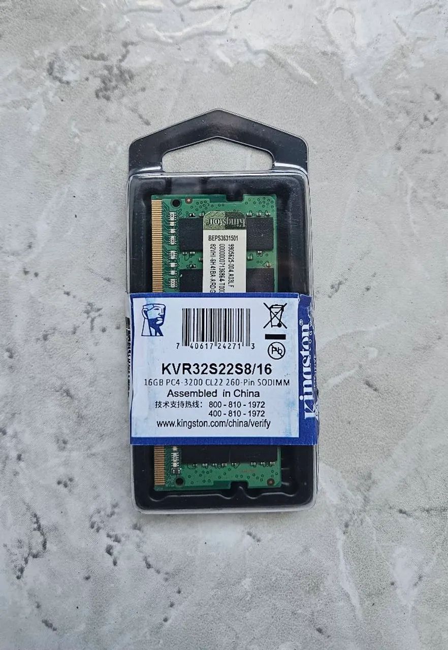 Memória RAM Kingston - 16GB - DDR4 - 3200MHz - Notebook
