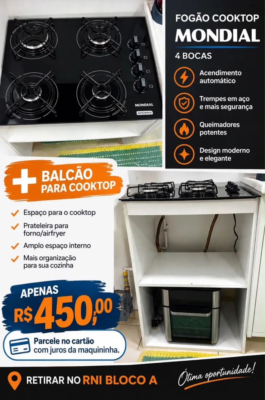 Cooktop com balcão 