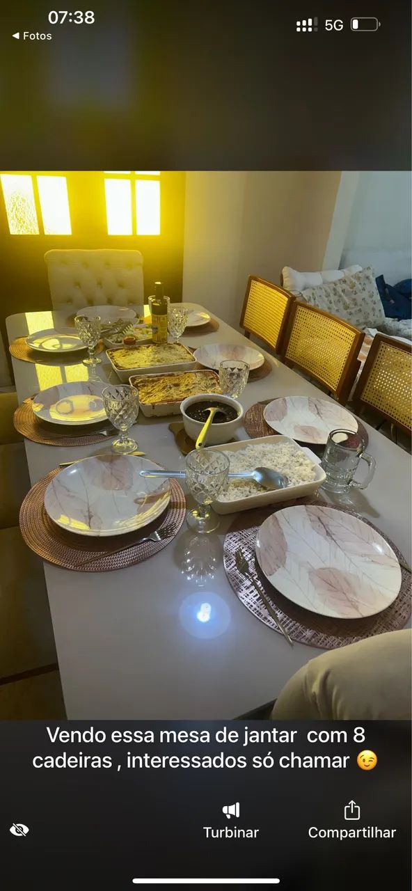 Mesa de jantar 8 lugares 