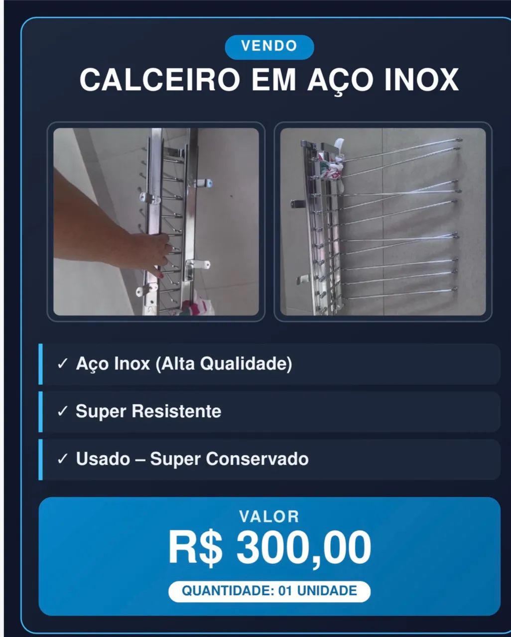Vendo cabideiro aço inox  - Foto 4
