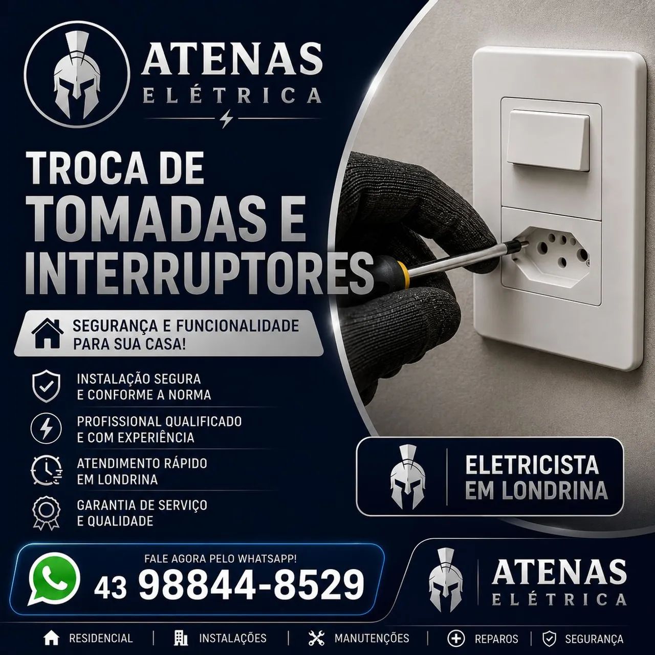 Troca de Tomadas e Interruptores 